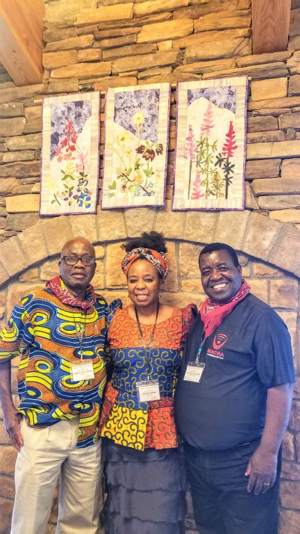 James Munthali, Helen Zimba & Rev. Maulana in lobby